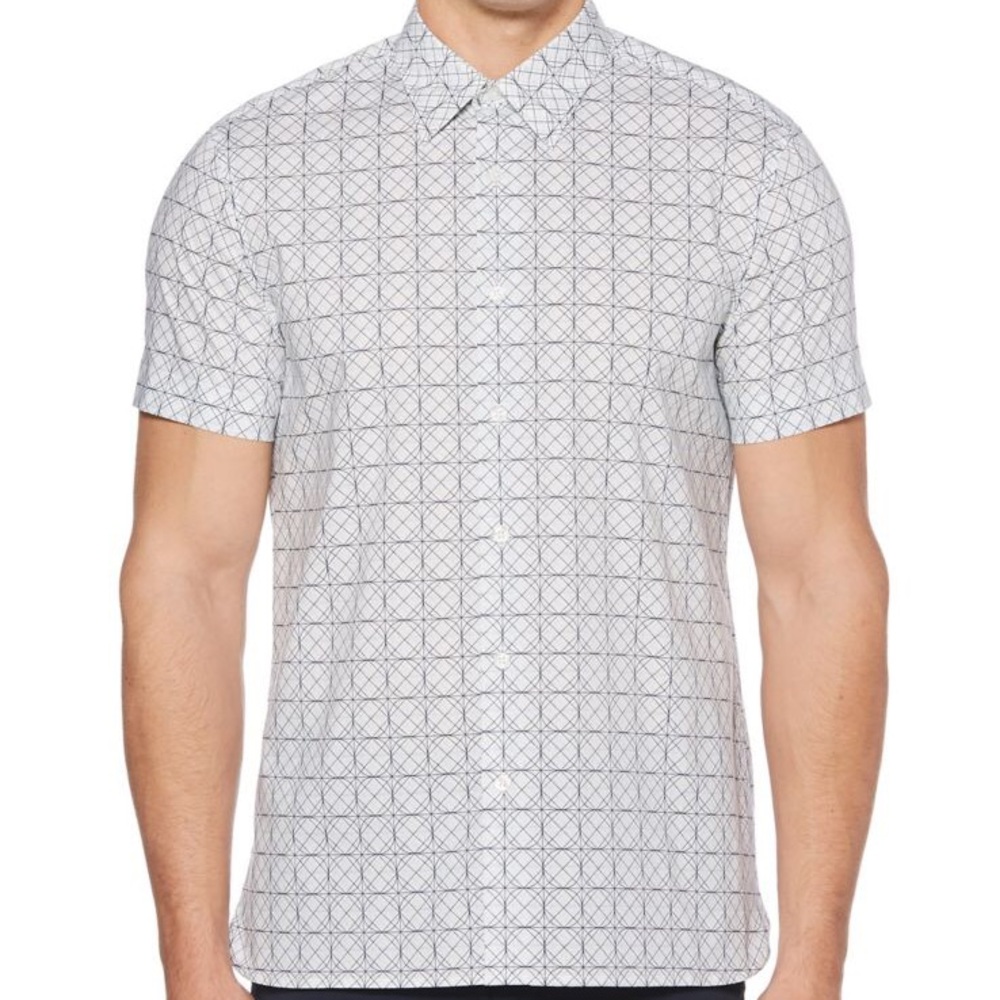Perry Ellis Geometric Print Button Down